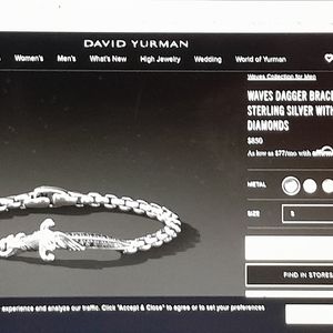 Men's sterling silver bracelet with black diamonds